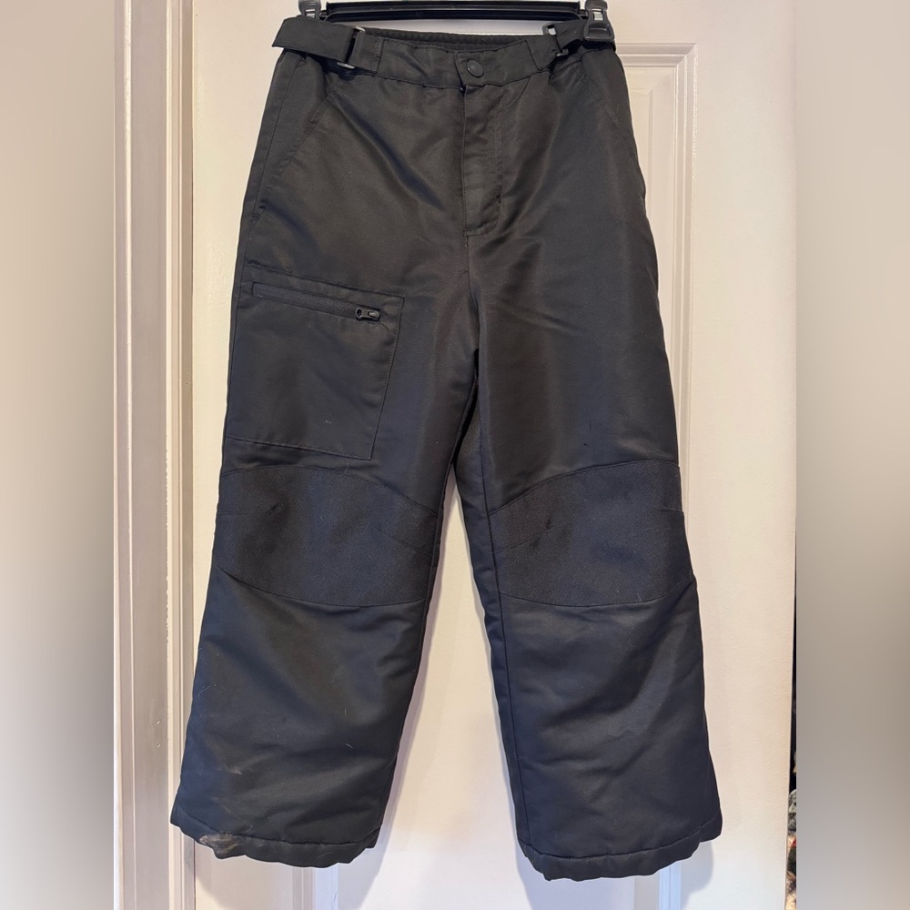 Kids Unisex black insulated snow pants size 6/7